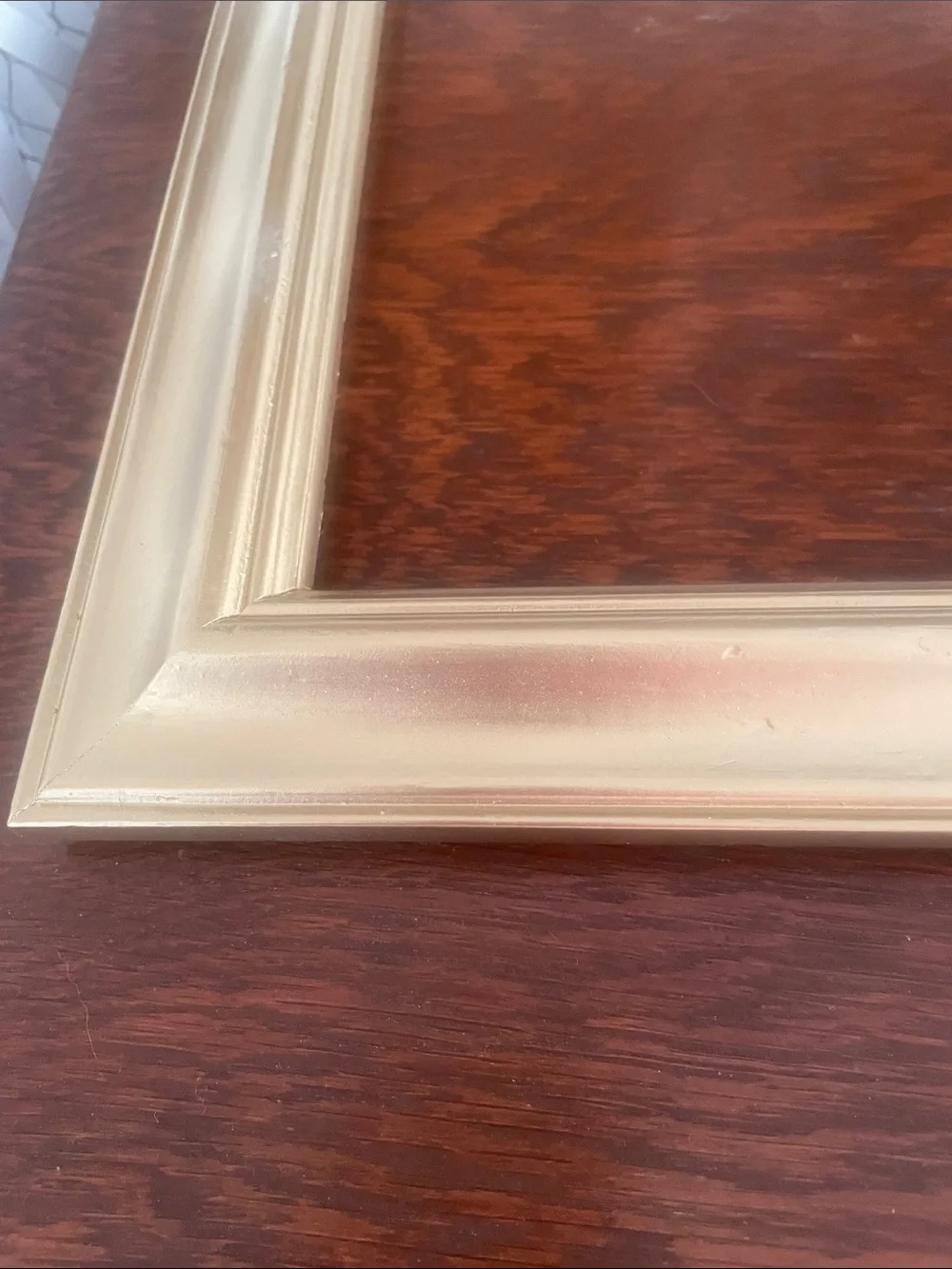 Set of 2 open wood frames gold color